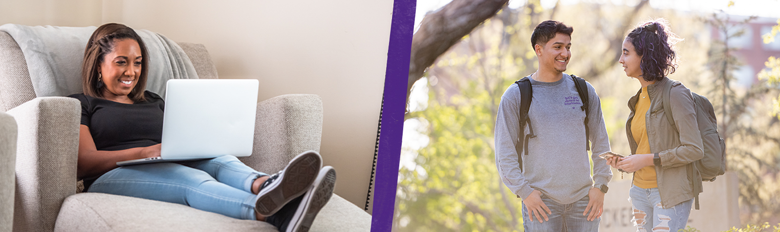 banner with four images of students and faculty in different learning environments at K-State