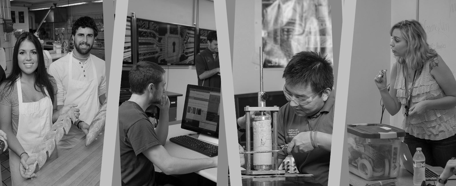 collage of people in STEM jobs, posing