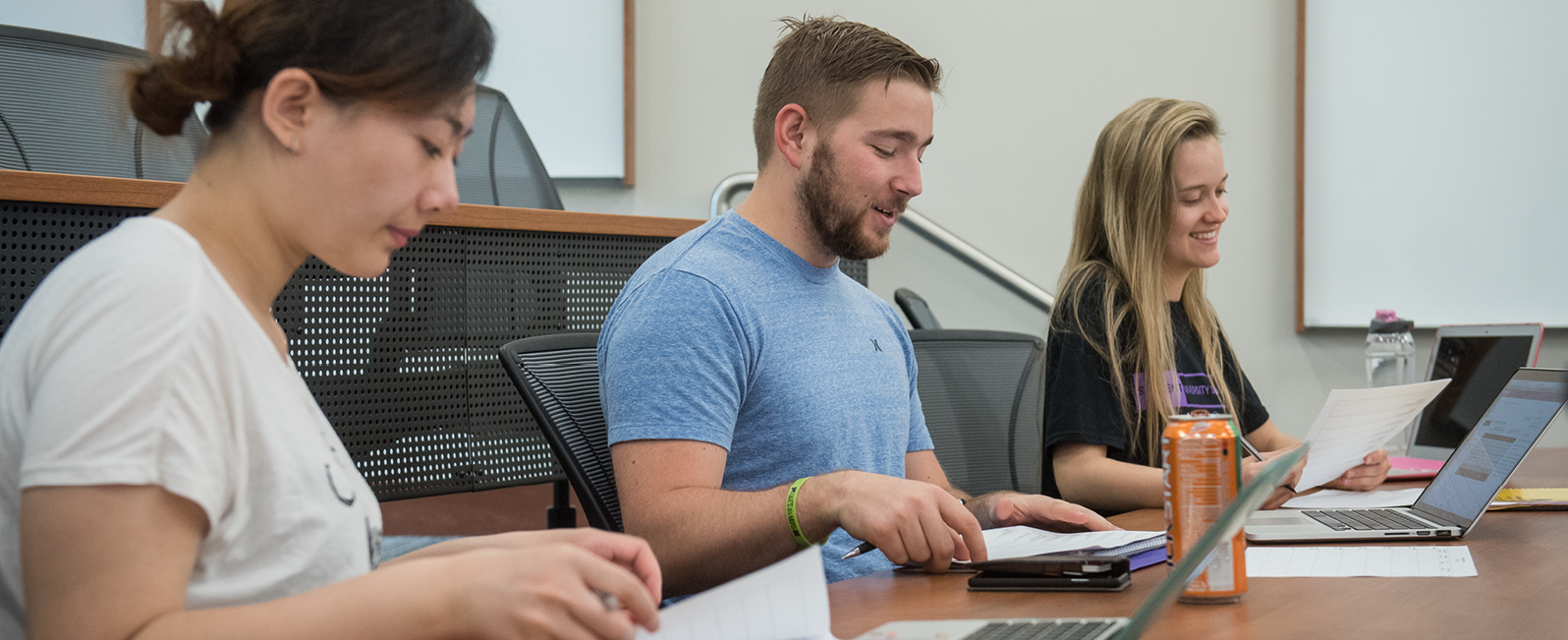 students working online